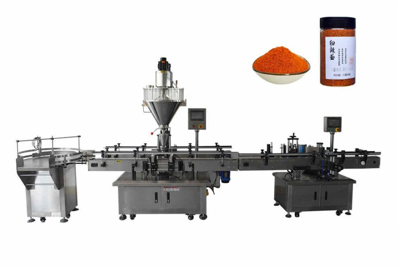 Automatic Auger Dry Milk Spice Powder Filling Labeling Production Line
