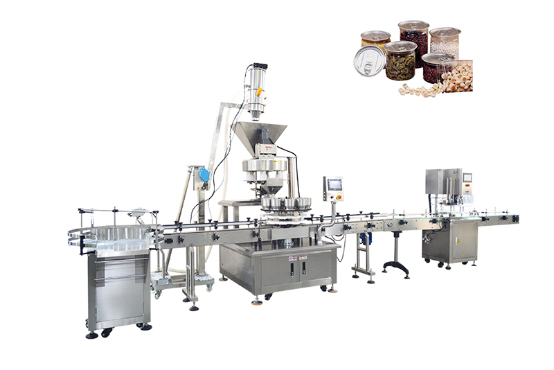 Automatic Bottles Jars Cans Granule Filling Sealing Machine