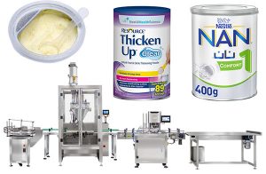 Automatic Milk Powder Tins Filling Machine With Can Seaming Machine