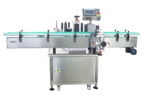 Machine d'étiquetage de bouteilles rondes à positionnement automatique