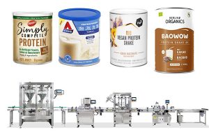 Automatic Premium Protein Powder Canister Filling Seaming Labeling Lines
