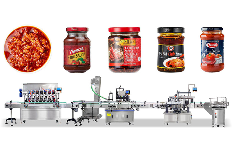 Automatic Sauce Bottle Filling And Capping Machine Line