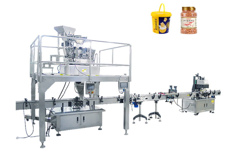 Granule Biscuits Nuts Salt Sugar Bottle Filling Capping Production Line