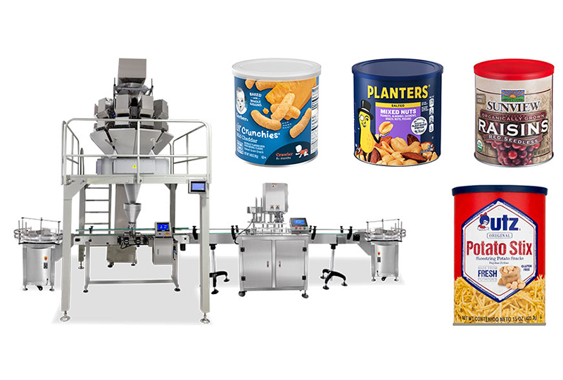 Granule Bottles Can Filling Line Machine With Multihead Weigher